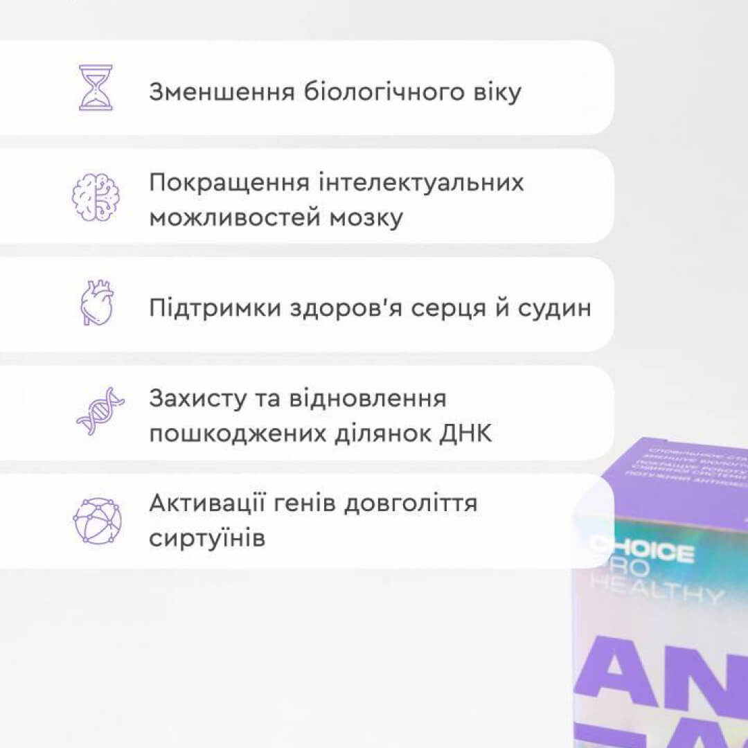 Засіб від старіння Anti-Age Code - Сповільнення процесів старіння на клітинному рівні PRO HEALTHY CHOICE (60 капсул)