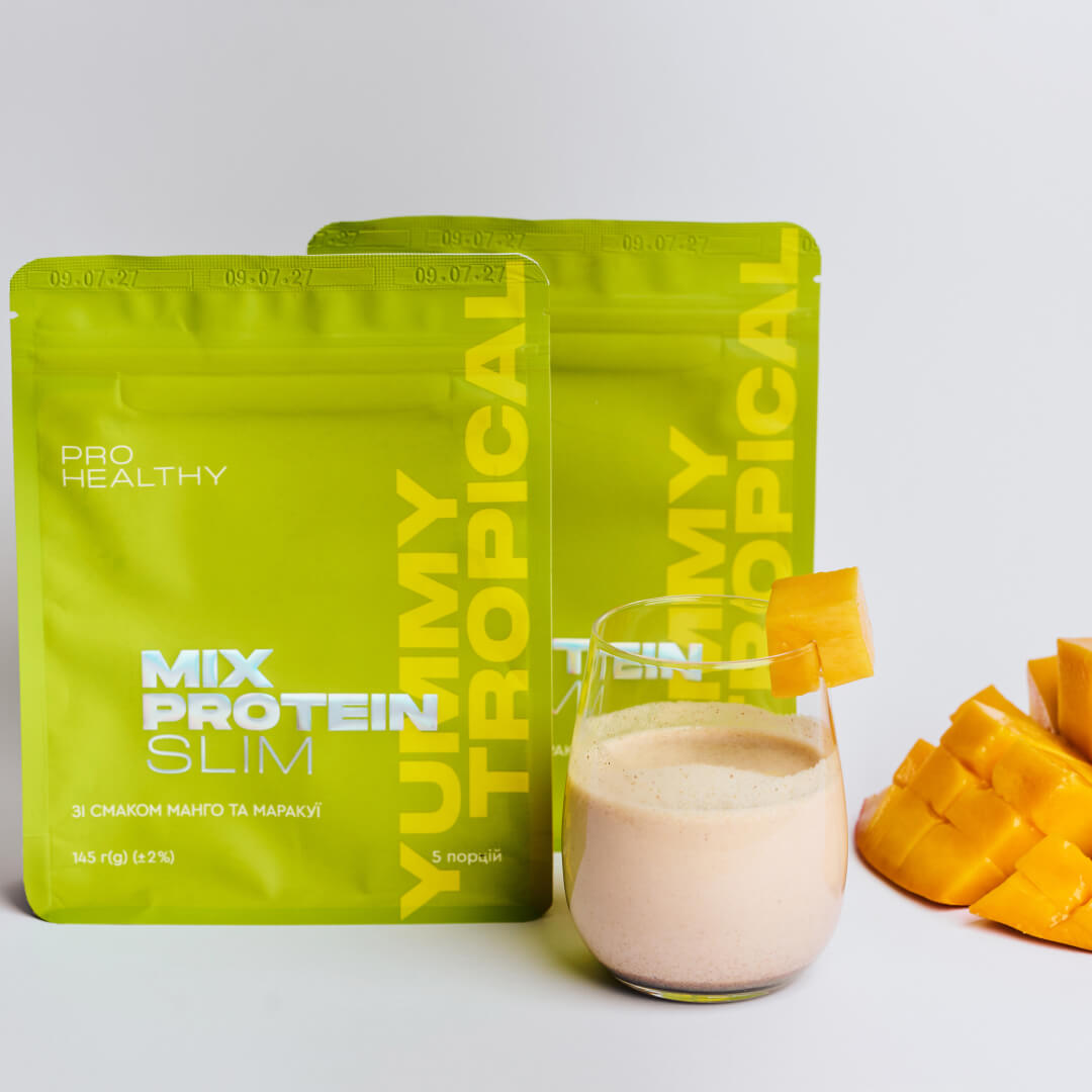 Жиросжигатель Низкокалорийный коктейль со вкусом манго и маракуйи Mix Protein Slim Yummу Tropical PRO HEALTHY CHOICE(145 г)