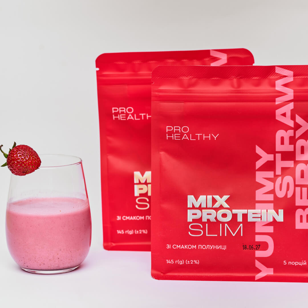 Жиросжигатель Низкокалорийный коктейль со вкусом клубники Mix Protein Slim Yummу Strawberry PRO HEALTHY CHOICE (145 г)