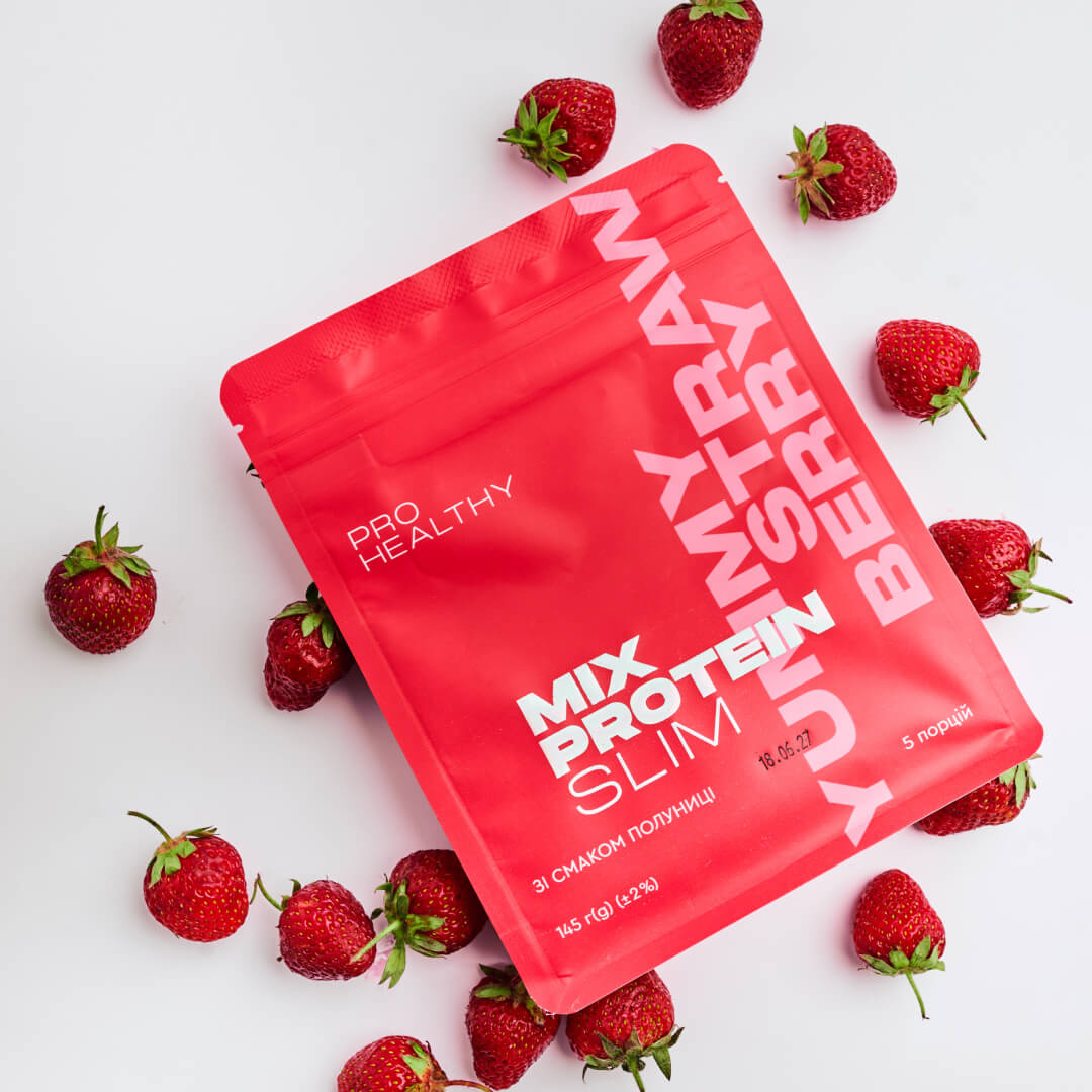Жиросжигатель Низкокалорийный коктейль со вкусом клубники Mix Protein Slim Yummу Strawberry PRO HEALTHY CHOICE (145 г)