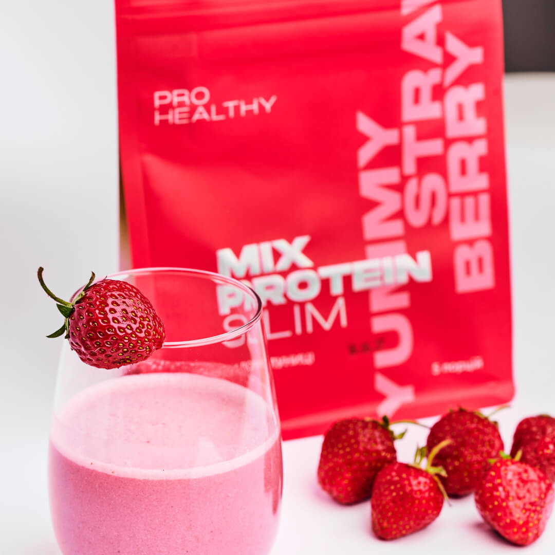 Жиросжигатель Низкокалорийный коктейль со вкусом клубники Mix Protein Slim Yummу Strawberry PRO HEALTHY CHOICE (145 г)