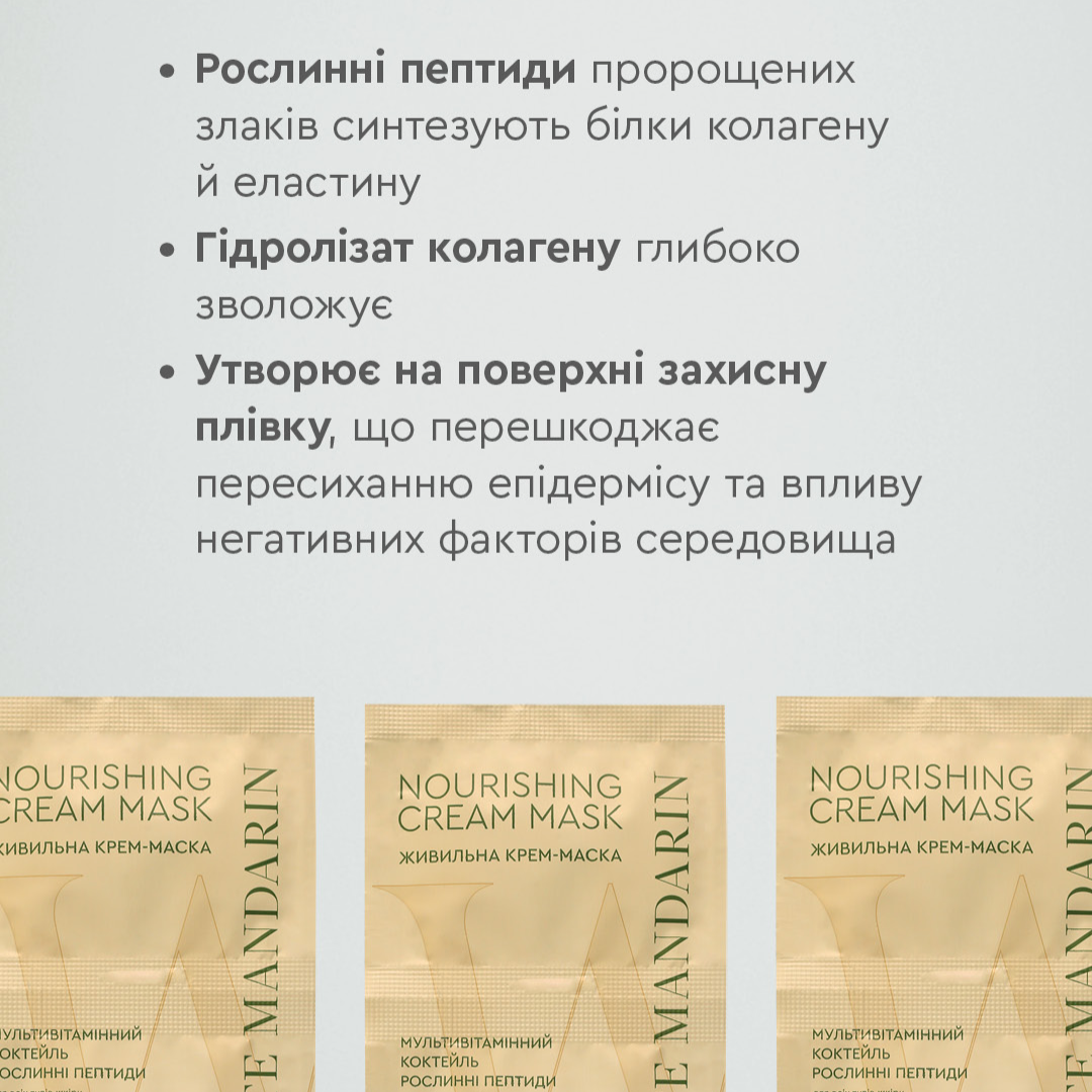 Крем маска живильна для обличчя Мультивітамінний коктейль WHITE MANDARIN (2x6 мл)